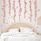 Pink Hanging Flower Vine Wall Decals – Cherry Blossom, Leaves & Butterfly Stickers for Kids’ Bedroom & Nursery, 35.4"x11.2"